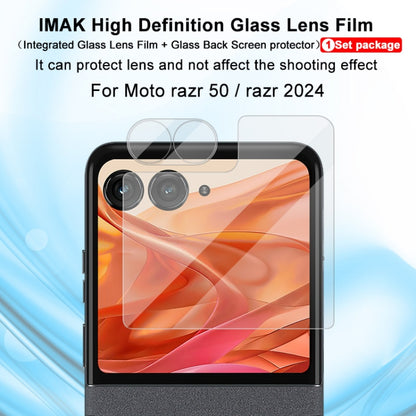 For Motorola Razr 50 1 Sets imak Integrated Lens Film + Glass Rear Screen Sticker - Motorola Tempered Glass by imak | Online Shopping UK | buy2fix