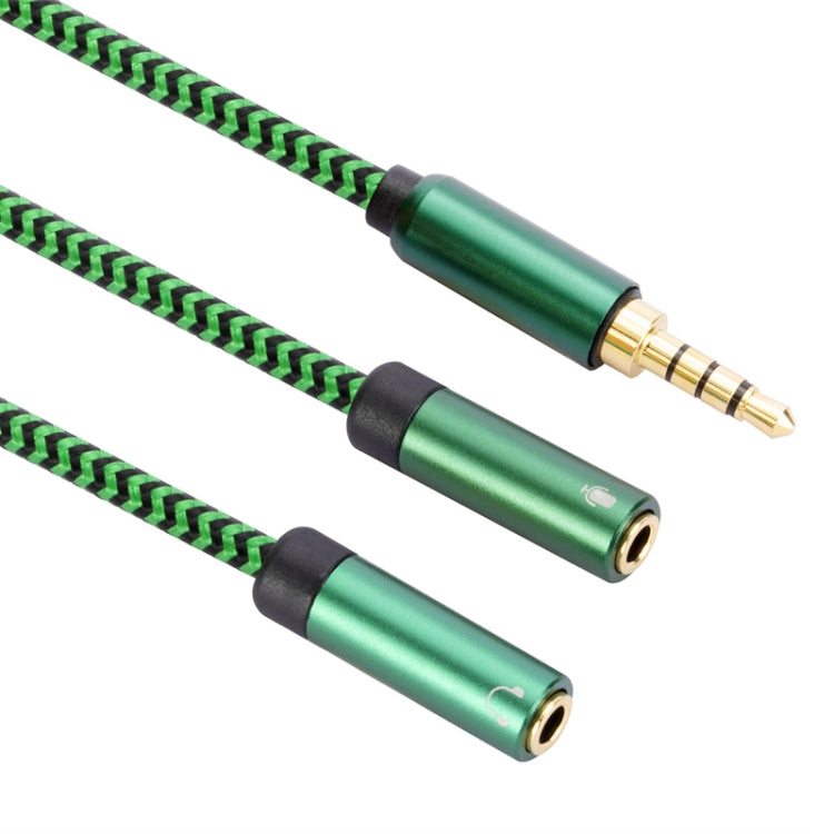 3.5mm Male to Dual 3.5mm Audio + Microphone 2 in 1 Audio Adapter Cable, Length:3m(Green) - Video & Audio Cable by imak | Online Shopping UK | buy2fix