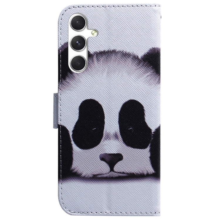 For Samsung Galaxy S25 5G Coloured Drawing Flip Leather Phone Case(Panda) - Galaxy S25 5G Cases by buy2fix | Online Shopping UK | buy2fix