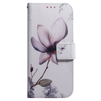 For Samsung Galaxy S25 5G Coloured Drawing Flip Leather Phone Case(Magnolia) - Galaxy S25 5G Cases by buy2fix | Online Shopping UK | buy2fix