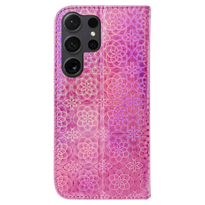 For Samsung Galaxy S25 Ultra 5G Colorful Magnetic Buckle Leather Phone Case(Pink) - Galaxy S25 Ultra 5G Cases by buy2fix | Online Shopping UK | buy2fix