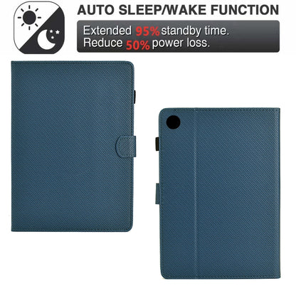 For Samsung Galaxy Tab A8 10.5 2021 Solid Color Fiber Texture Smart Tablet Leather Case(Royal Blue) - Other Galaxy Tab PC by buy2fix | Online Shopping UK | buy2fix