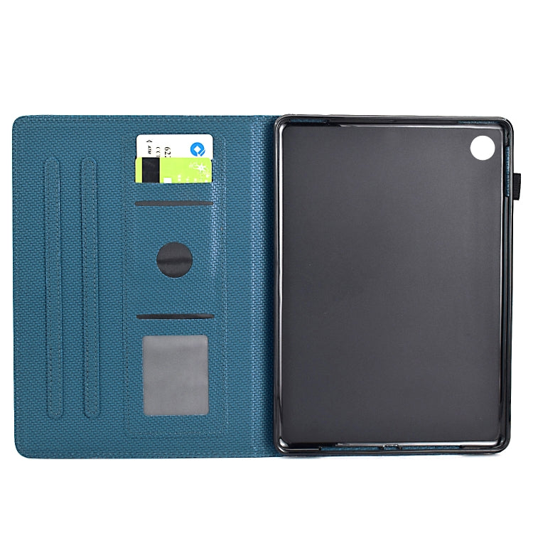 For Samsung Galaxy Tab A8 10.5 2021 Solid Color Fiber Texture Smart Tablet Leather Case(Royal Blue) - Other Galaxy Tab PC by buy2fix | Online Shopping UK | buy2fix