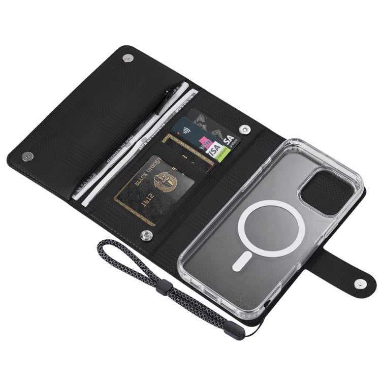 For iPhone 13 ViLi GHB-C Series RFID MagSafe Magnetic Flip Leather Phone Case(Black) - iPhone 13 Cases by ViLi | Online Shopping UK | buy2fix