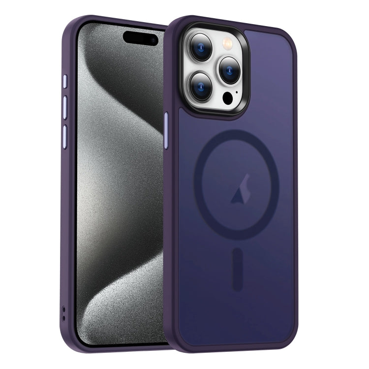 For iPhone 15 Pro MagSafe Magnetic Skin Feel Frosted Phone Case(Dark Purple) - iPhone 15 Pro Cases by buy2fix | Online Shopping UK | buy2fix