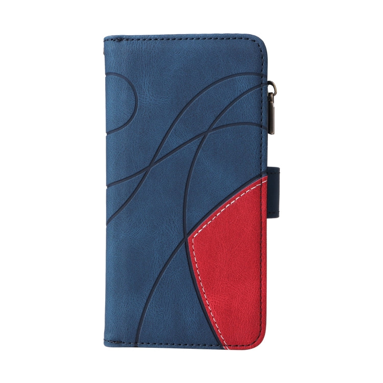 For Redmi K70 Dual-color 9 Card Slots Zipper Wallet Leather Phone Case(Blue) - K70 Cases by buy2fix | Online Shopping UK | buy2fix