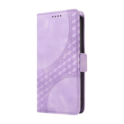 For OnePlus 13 Embossed Rhombus Starry Leather Phone Case(Purple) - OnePlus Cases by buy2fix | Online Shopping UK | buy2fix