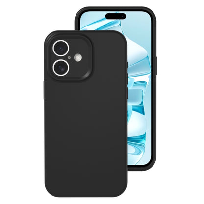 For iPhone 16 Precise Hole Liquid Silicone Jelly Color Full Coverage Phone Case(Black) - iPhone 16 Cases by buy2fix | Online Shopping UK | buy2fix