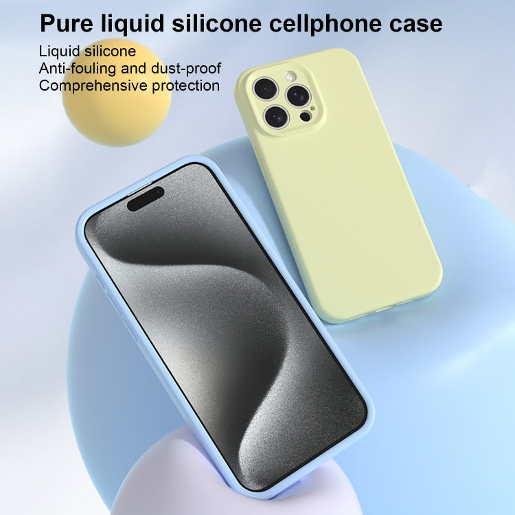 For iPhone 16 Pro Precise Hole Liquid Silicone Jelly Color Full Coverage Phone Case(Mint Green) - iPhone 16 Pro Cases by buy2fix | Online Shopping UK | buy2fix