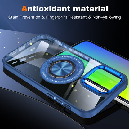 For iPhone 16 Pro Magnetic Rotating Ring Holder Phone Case(Dark Blue) - iPhone 16 Pro Cases by buy2fix | Online Shopping UK | buy2fix