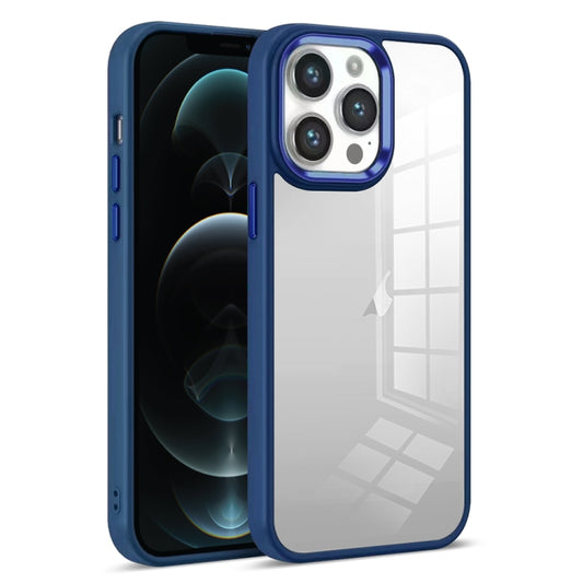 For iPhone 12 Pro Colorful Armor Transparent Phone Case(Blue) - iPhone 12 / 12 Pro Cases by buy2fix | Online Shopping UK | buy2fix