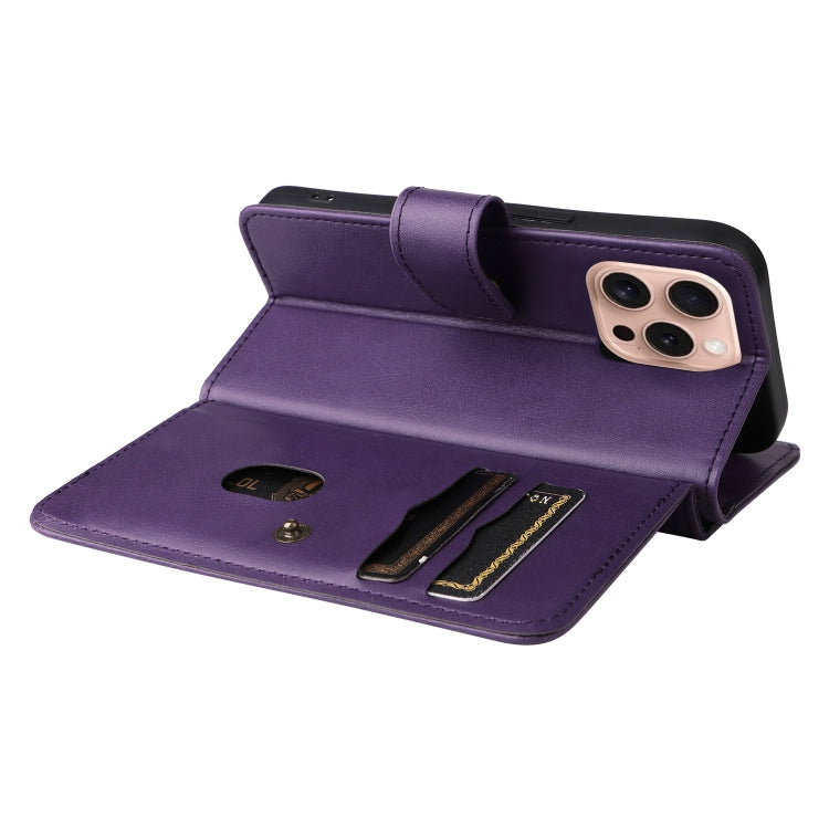 For iPhone 16 Pro Multi-Function Wallet 10 Card Slots Leather Phone Case(Violet) - iPhone 16 Pro Cases by buy2fix | Online Shopping UK | buy2fix