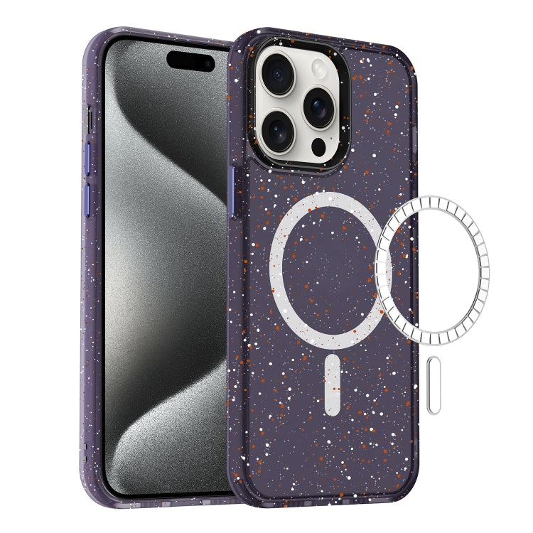 For iPhone 15 Pro Colorful Ink-splash Magsafe PC Hybrid TPU Phone Case(Purple) - iPhone 15 Pro Cases by buy2fix | Online Shopping UK | buy2fix