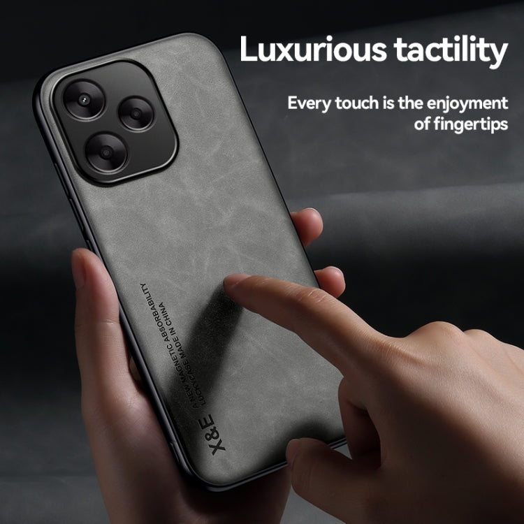 For Redmi K70 Ultra Skin Feel Magnetic Leather Back Phone Case(Dark Grey) - Xiaomi Cases by buy2fix | Online Shopping UK | buy2fix