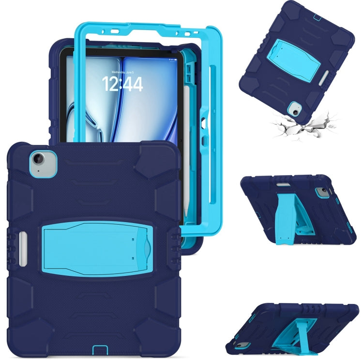 For iPad Air 11 2024 3-Layer Silicone Hybrid PC Tablet Case(Navy Blue Blue) - iPad Air 11 2024 Cases by buy2fix | Online Shopping UK | buy2fix