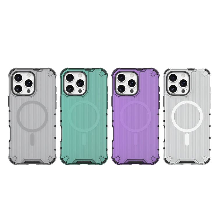 For iPhone 16 Plus Grating Airbag Shockproof MagSafe Frosted Phone Case(Transparent) - iPhone 16 Plus Cases by buy2fix | Online Shopping UK | buy2fix