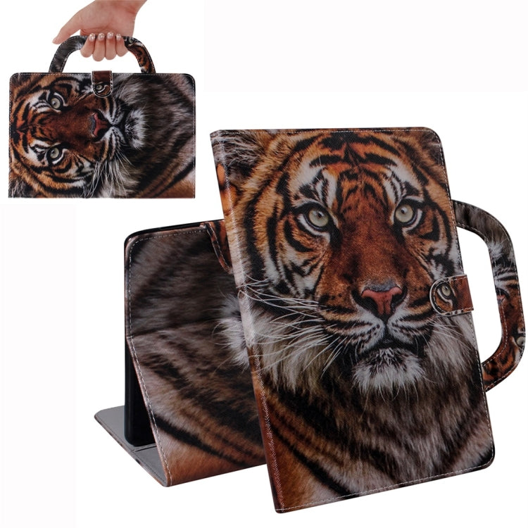 For Samsung Galaxy Tab S7 T870 (2020) 3D Colored Drawing Horizontal Flip Leather Case with Holder & Card Slot & Wallet & Handle(Siberian Tiger) - Other Galaxy Tab PC by buy2fix | Online Shopping UK | buy2fix