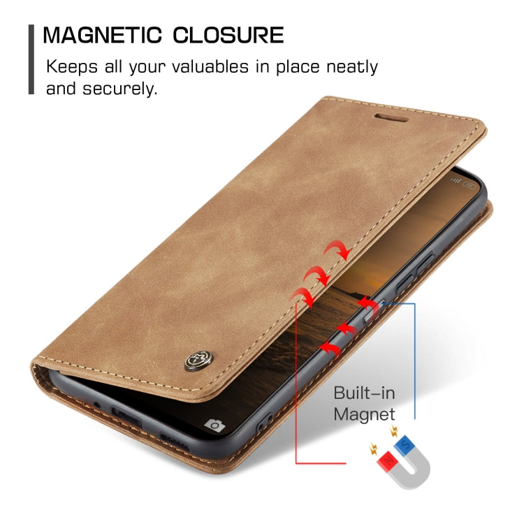 For Redmi 13 CaseMe 013 Multifunctional Horizontal Flip Leather Phone Case(Brown) - Redmi 13 Cases by CaseMe | Online Shopping UK | buy2fix