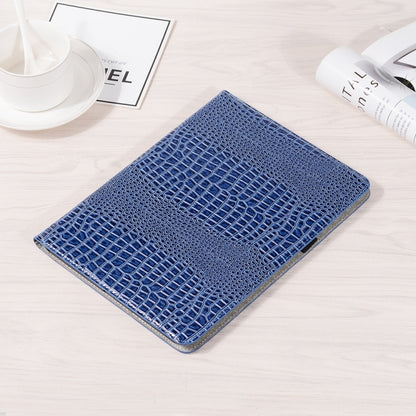 For iPad Pro 13  2024 Crocodile Texture Leather Tablet Case(Blue) - iPad Pro 13 2024 Cases by buy2fix | Online Shopping UK | buy2fix