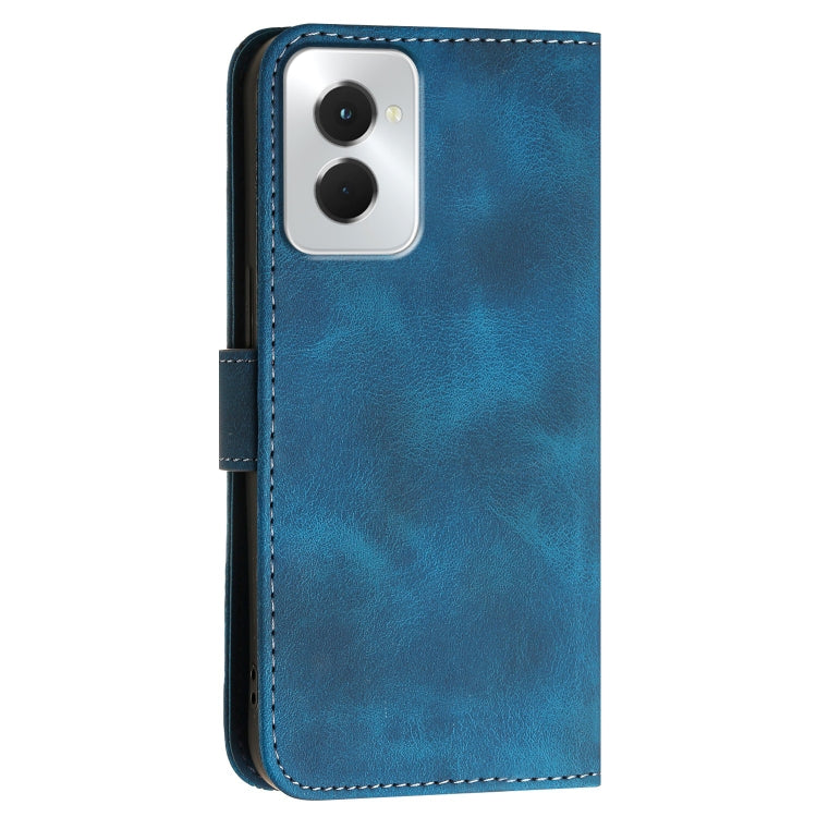 For Motorola Moto G Power 5G 2024 YX0080 Grid Butterfly Embossed Pattern Flip Leather Phone Case with Lanyard(Dark Blue) - Motorola Cases by buy2fix | Online Shopping UK | buy2fix