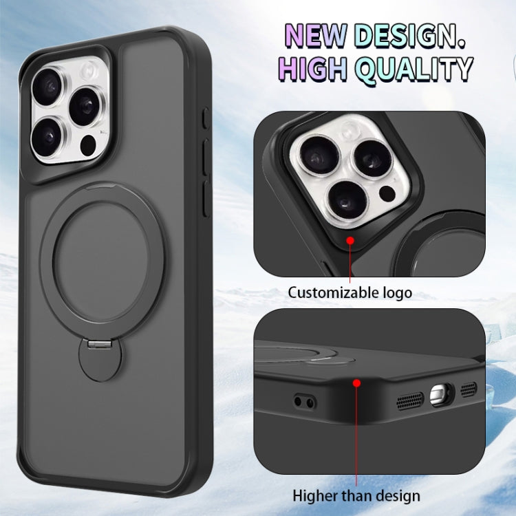 For iPhone 15 Invisible Fulcrum Holder MagSafe Phone Case(Black) - iPhone 15 Cases by buy2fix | Online Shopping UK | buy2fix