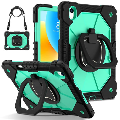 For Huawei Matepad 11.5 2023 Contrast Color Robot Silicone Hybrid PC Tablet Case(Black Mint Green) - Huawei by buy2fix | Online Shopping UK | buy2fix