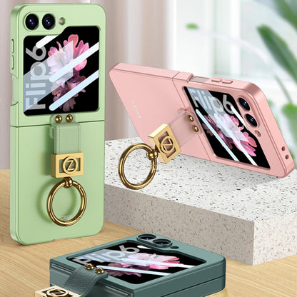 For Samsung Galaxy Z Flip6 GKK Integrated Ultra-thin Phone Case with Z Ring Holder(Green) - Galaxy Z Flip6 5G Cases by GKK | Online Shopping UK | buy2fix