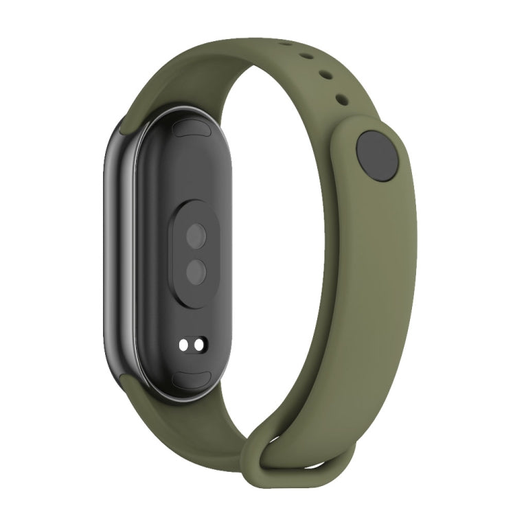 For Xiaomi Smart Band 9 / 8 MIJOBS Metal Buckle Solid Color Silicone Watch Band(Army Green) - Watch Bands by MIJOBS | Online Shopping UK | buy2fix