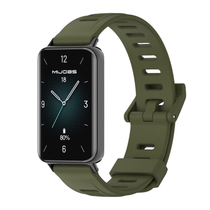 For Honor Band 9 MIJOBS Flat Hole Breathable TPU Watch Band(Army Green Black) - Watch Bands by MIJOBS | Online Shopping UK | buy2fix