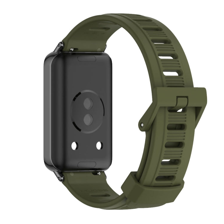 For Honor Band 9 MIJOBS Flat Hole Breathable TPU Watch Band(Army Green Black) - Watch Bands by MIJOBS | Online Shopping UK | buy2fix