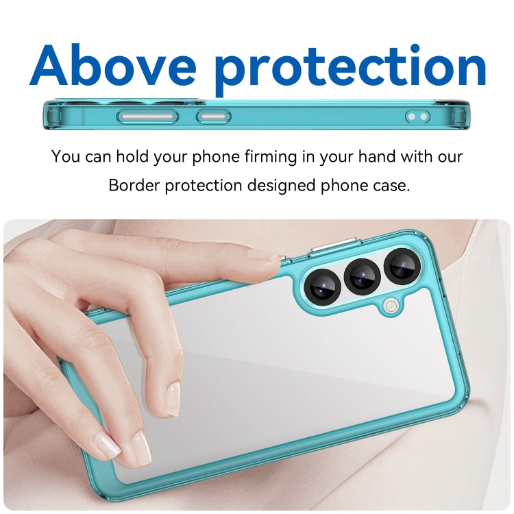 For Samsung Galaxy S25+ 5G Colorful Series Acrylic Hybrid TPU Phone Case(Transparent Blue) - Galaxy S25+ 5G Cases by buy2fix | Online Shopping UK | buy2fix