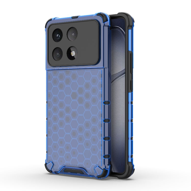 For Redmi K70 Ultra 5G Global Honeycomb Shockproof Phone Case(Blue) - Xiaomi Cases by buy2fix | Online Shopping UK | buy2fix