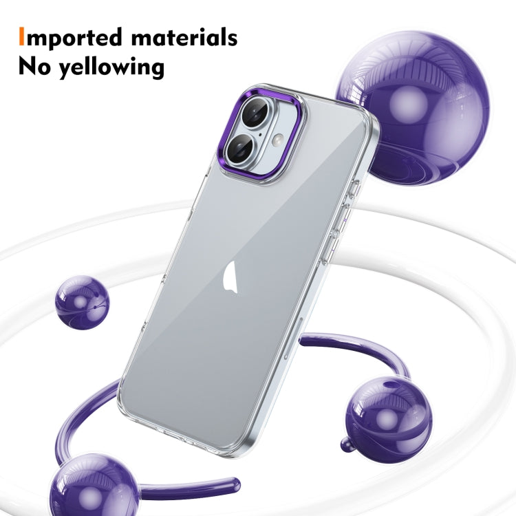 For iPhone 16 Ice Feel HD Transparent PC Full Coverage Phone Case(Purple) - iPhone 16 Cases by buy2fix | Online Shopping UK | buy2fix