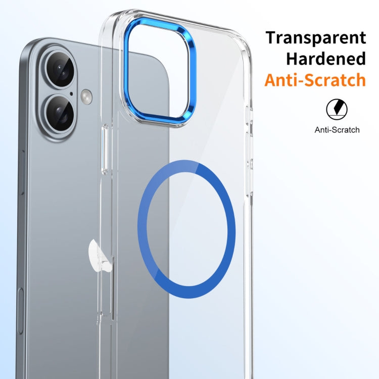 For iPhone 16 Ice Feel HD Transparent MagSafe PC Full Coverage Phone Case(Blue) - iPhone 16 Cases by buy2fix | Online Shopping UK | buy2fix