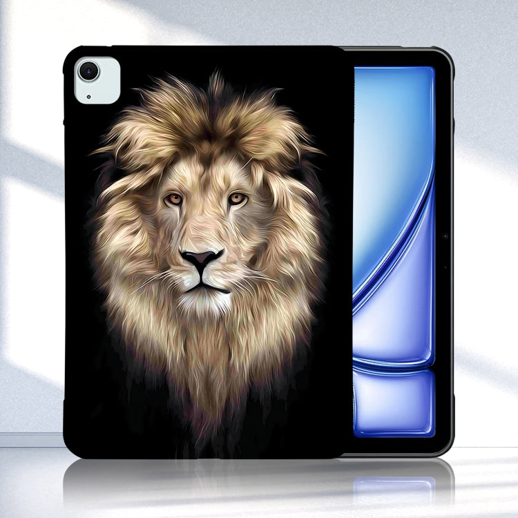 For iPad Air 11 2024 Color Painting Pattern Smart Tablet TPU Case(Lion) - iPad Air 11 2024 Cases by buy2fix | Online Shopping UK | buy2fix