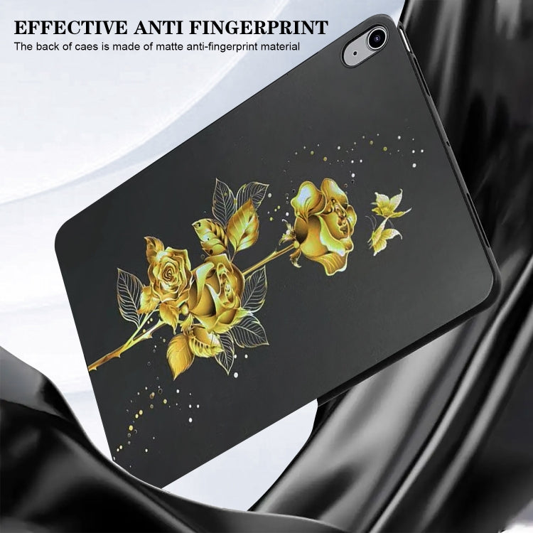 For iPad Pro 11 2024 Color Painting Pattern Smart Tablet TPU Case(Golden Rose) - iPad Pro 11 2024 Cases by buy2fix | Online Shopping UK | buy2fix