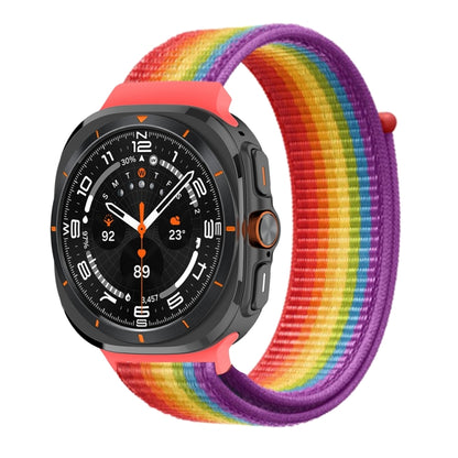 For Samsung Galaxy Watch Ultra 47mm Plastic Connector Nylon Loop Watch Band(Rainbow) - Watch Bands by buy2fix | Online Shopping UK | buy2fix