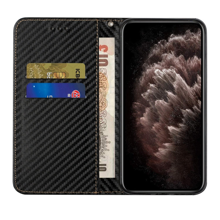 For iPhone 16 Pro Carbon Fiber Texture Magnetic Flip Leather Phone Case(Black) - iPhone 16 Pro Cases by buy2fix | Online Shopping UK | buy2fix