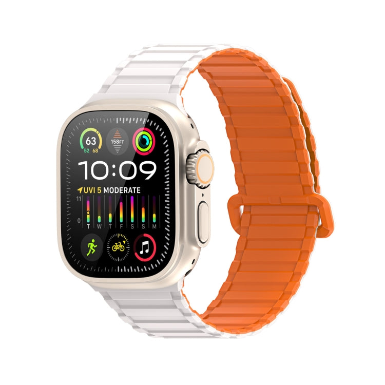 For Apple Watch Series 3 42mm DUX DUCIS KJ Series Magnetic Buckle Silicone Watch Band(Starlight Orange) - Watch Bands by DUX DUCIS | Online Shopping UK | buy2fix