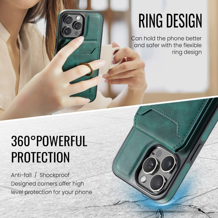 For iPhone 14 Pro DG.MING K1 MagSafe Detachable Wallet RFID Back Cover Phone Case(Green) - iPhone 14 Pro Cases by DG.MING | Online Shopping UK | buy2fix