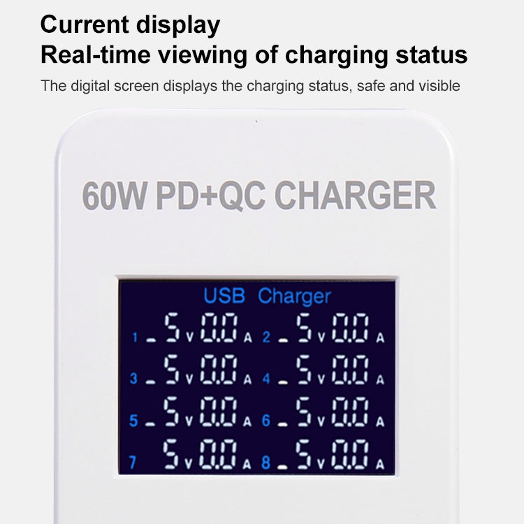 A8B 50W 8 Ports USB Smart Charging Station with Digital Display, Plug:AU Plug - Multifunction Charger by buy2fix | Online Shopping UK | buy2fix