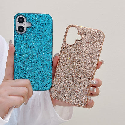 For iPhone 16 Plus Glitter Powder Shockproof TPU Phone Case(Blue) - iPhone 16 Plus Cases by buy2fix | Online Shopping UK | buy2fix