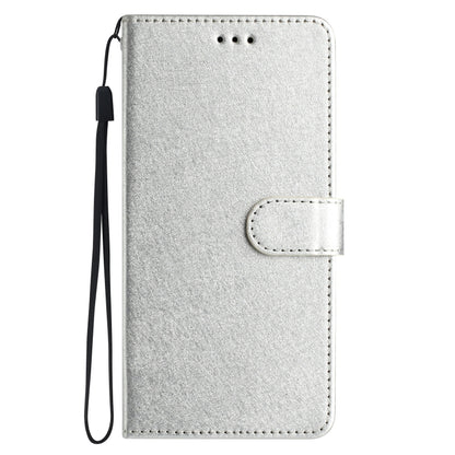 For iPhone 16 Pro Silk Texture Horizontal Flip Leather Phone Case(Silver) - iPhone 16 Pro Cases by buy2fix | Online Shopping UK | buy2fix