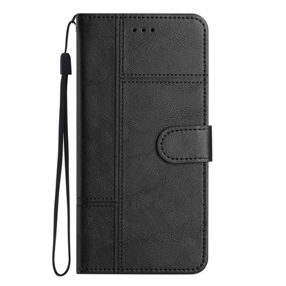 For iPhone 16 Pro Max Cowhide Texture Stitching Leather Phone Case(Black) - iPhone 16 Pro Max Cases by buy2fix | Online Shopping UK | buy2fix