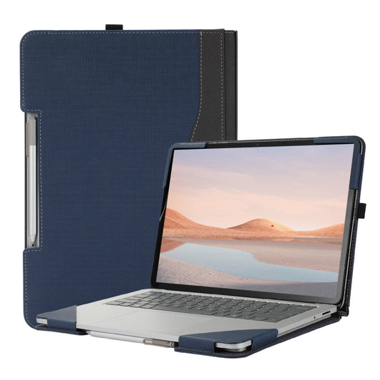 For Microsoft Surface Laptop Studio 2 Herringbone Texture Leather Laptop Protective Case(Dark Blue) - Screen & Keyboard Cover by buy2fix | Online Shopping UK | buy2fix