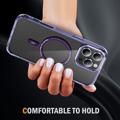 For iPhone 16 Pro Max Airbag Magsafe PC Hybrid TPU Phone Case(Clear Purple) - iPhone 16 Pro Max Cases by buy2fix | Online Shopping UK | buy2fix