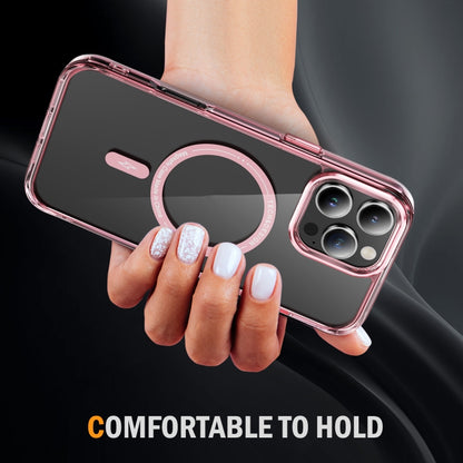 For iPhone 16 Pro Airbag Magsafe PC Hybrid TPU Phone Case(Clear Pink) - iPhone 16 Pro Cases by buy2fix | Online Shopping UK | buy2fix