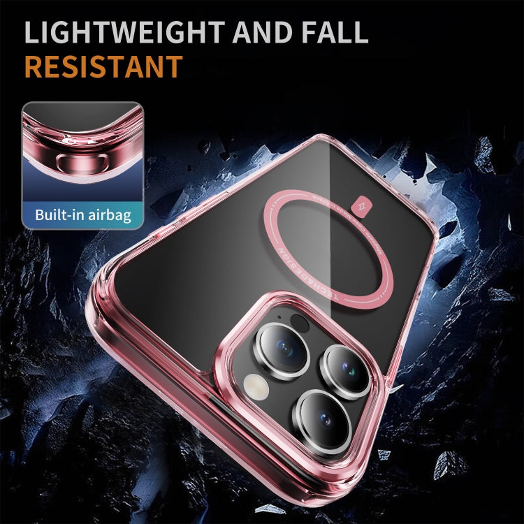 For iPhone 16 Pro Airbag Magsafe PC Hybrid TPU Phone Case(Clear Pink) - iPhone 16 Pro Cases by buy2fix | Online Shopping UK | buy2fix