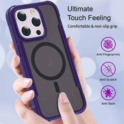 For iPhone 16 Pro Skin Feel Frosted MagSafe Magnetic PC Hybrid TPU Phone Case(Purple) - iPhone 16 Pro Cases by buy2fix | Online Shopping UK | buy2fix