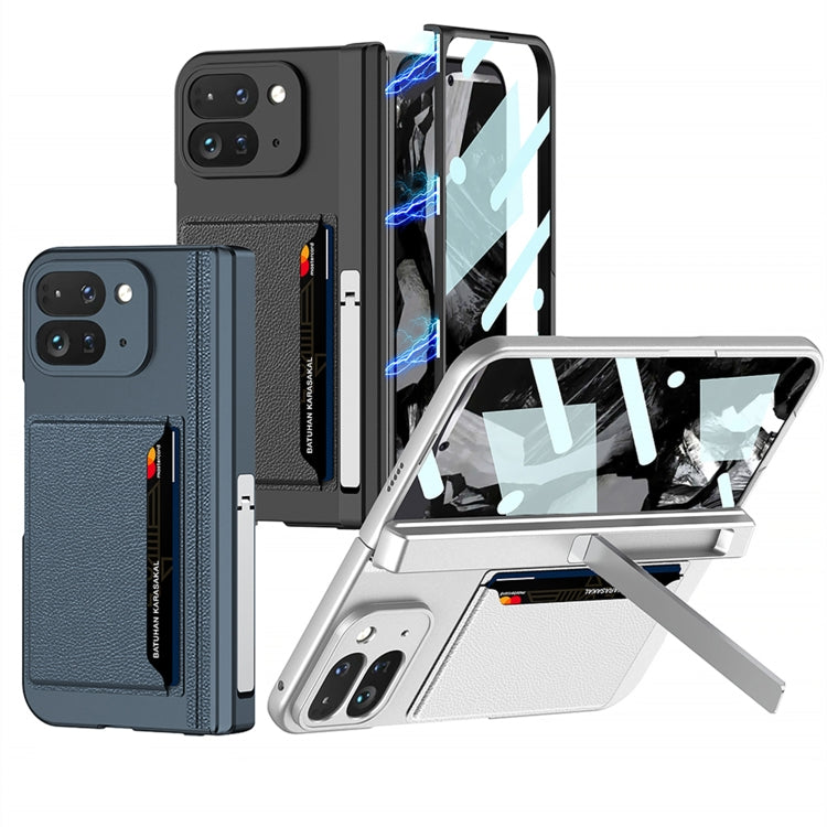 For Google Pixel 9 Pro Fold GKK Integrated Fold Hinge Card Slot Phone Case with Holder(Black) - Google Cases by GKK | Online Shopping UK | buy2fix